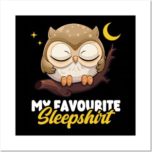 My Favourite Sleepshirt Cute Owl Posters and Art